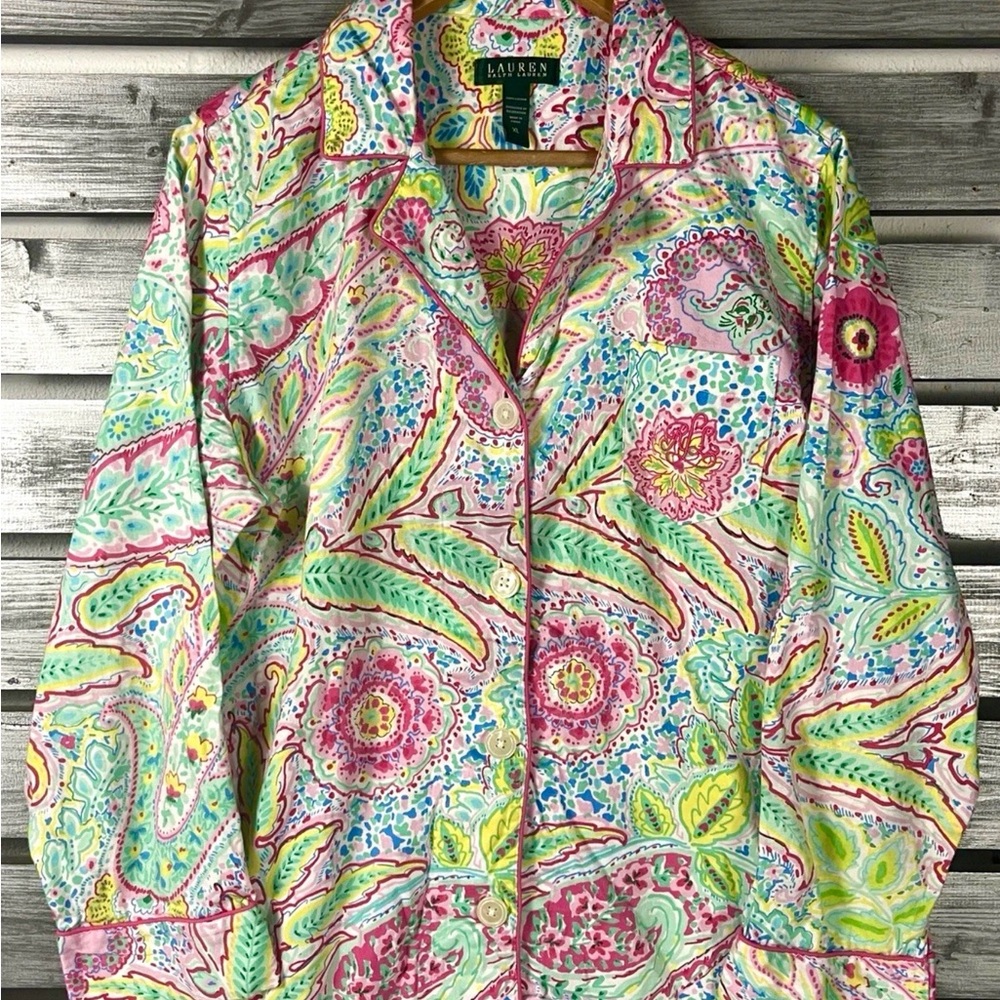 Lauren Ralph Lauren -  Bright Paisley - XL - Wmns - Pajama/blouse -  LRL
